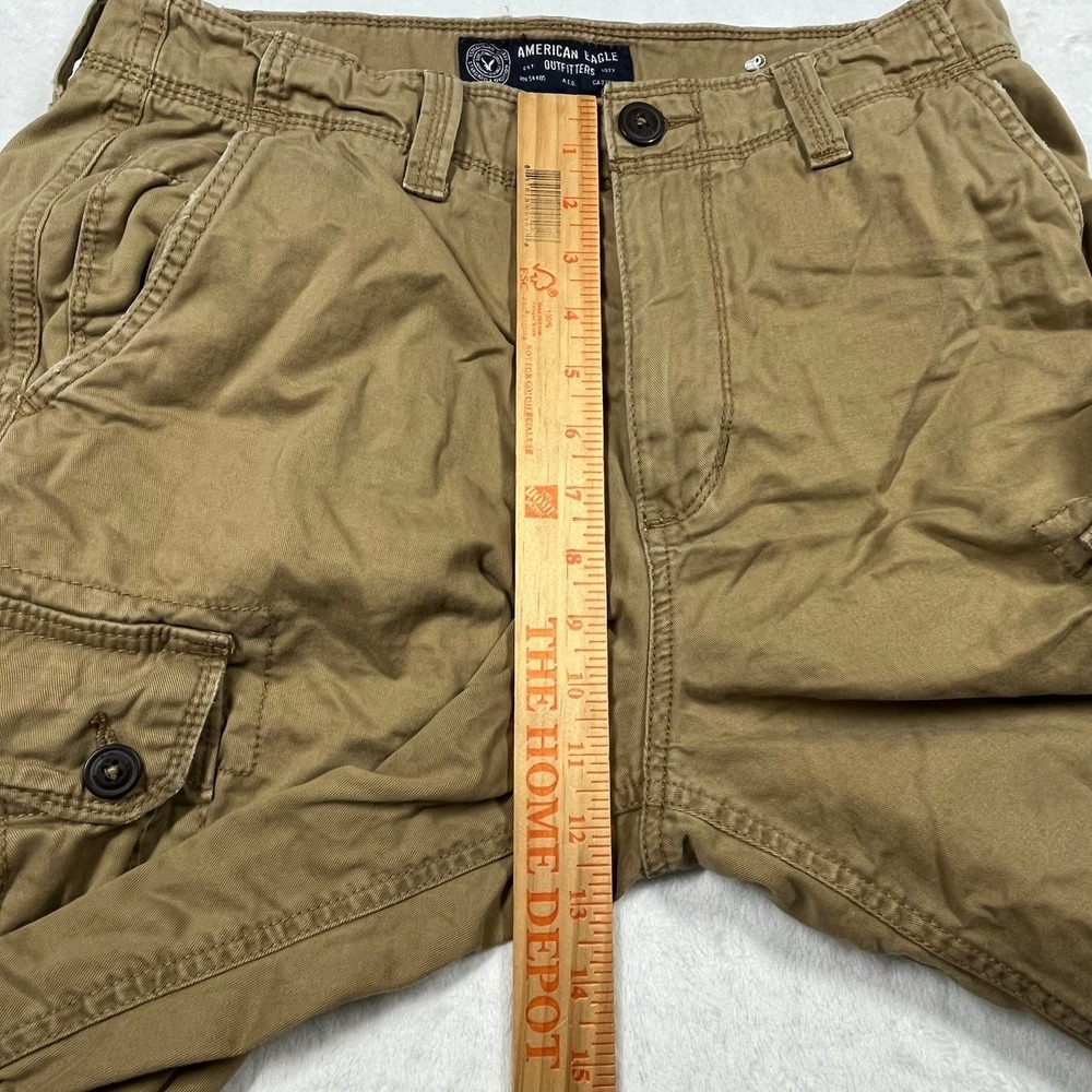 American Eagle Classic Fit Cargo Shorts Mens 32 Khaki Tan Cotton Utility 10" - Picture 10 of 14
